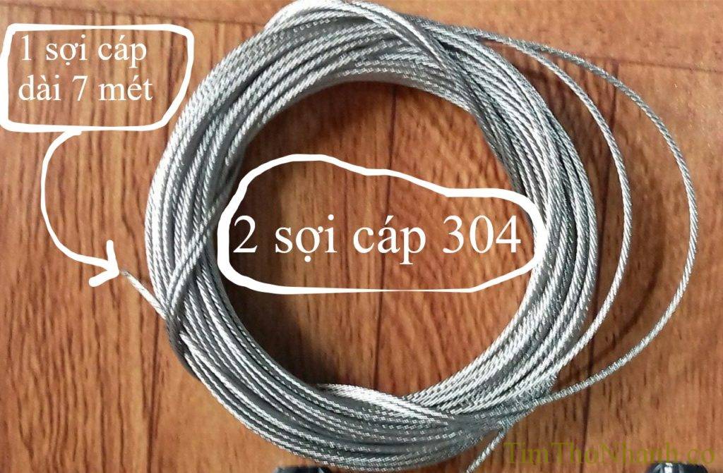 Cáp 304 được nhiều khách hàng ưa chuộng bởi chúng rất bền, chất lượng tốt giá rẻ phù hợp anh chị cần thay dây cáp 