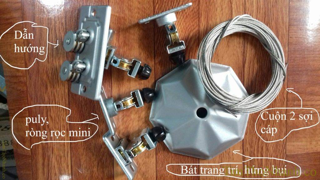 phụ kiện giàn phơi đơn giản với 5 món lắp đặt rất dễ dàng