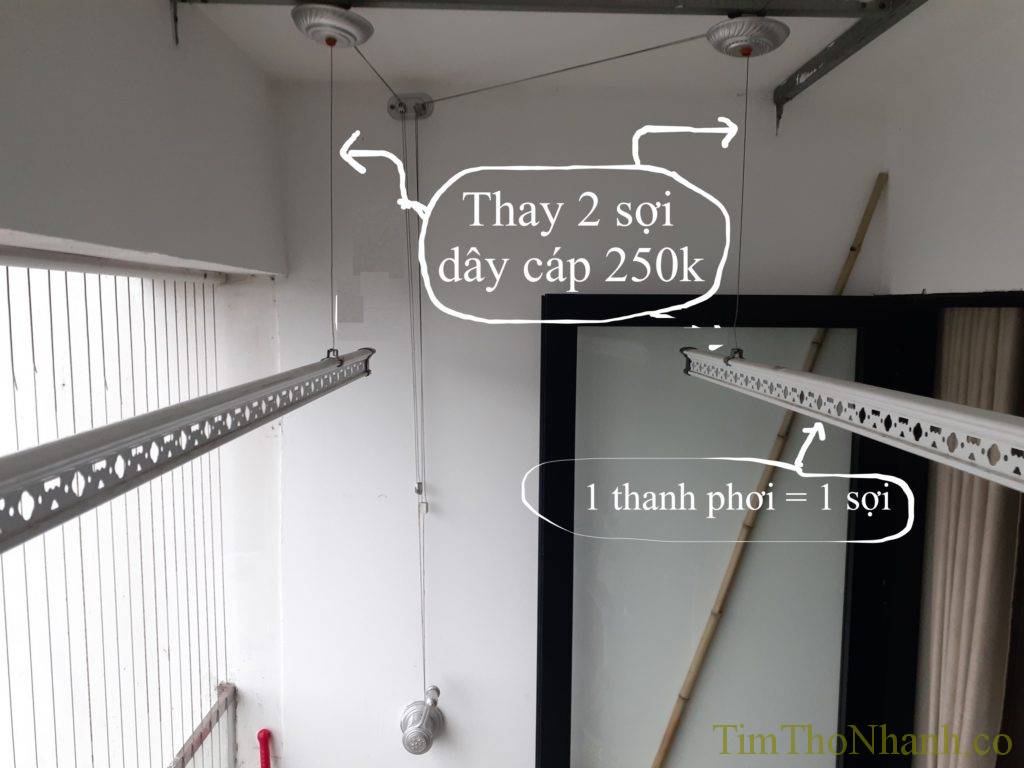 DV Sửa Giàn Phơi Giá Hợp Lý 250k/4 đầu dây của 2 thanh DV Sửa Giàn Phơi Giá Hợp Lý 250k/4 đầu dây của 2 thanh